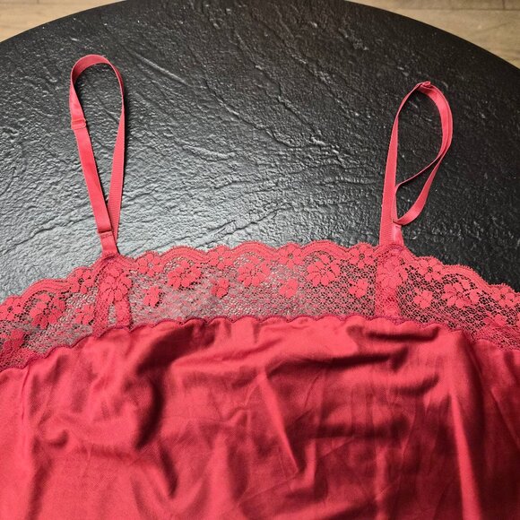 VTG Rustic Red Satin Camisole – Formfit Rogers USA – Size 36 Boudoir Pin Up - Picture 3 of 5